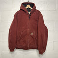 Vintage Carhartt Quilted Hooded Active Jacket “Clay Red” J130 CLY Men’s X-Large