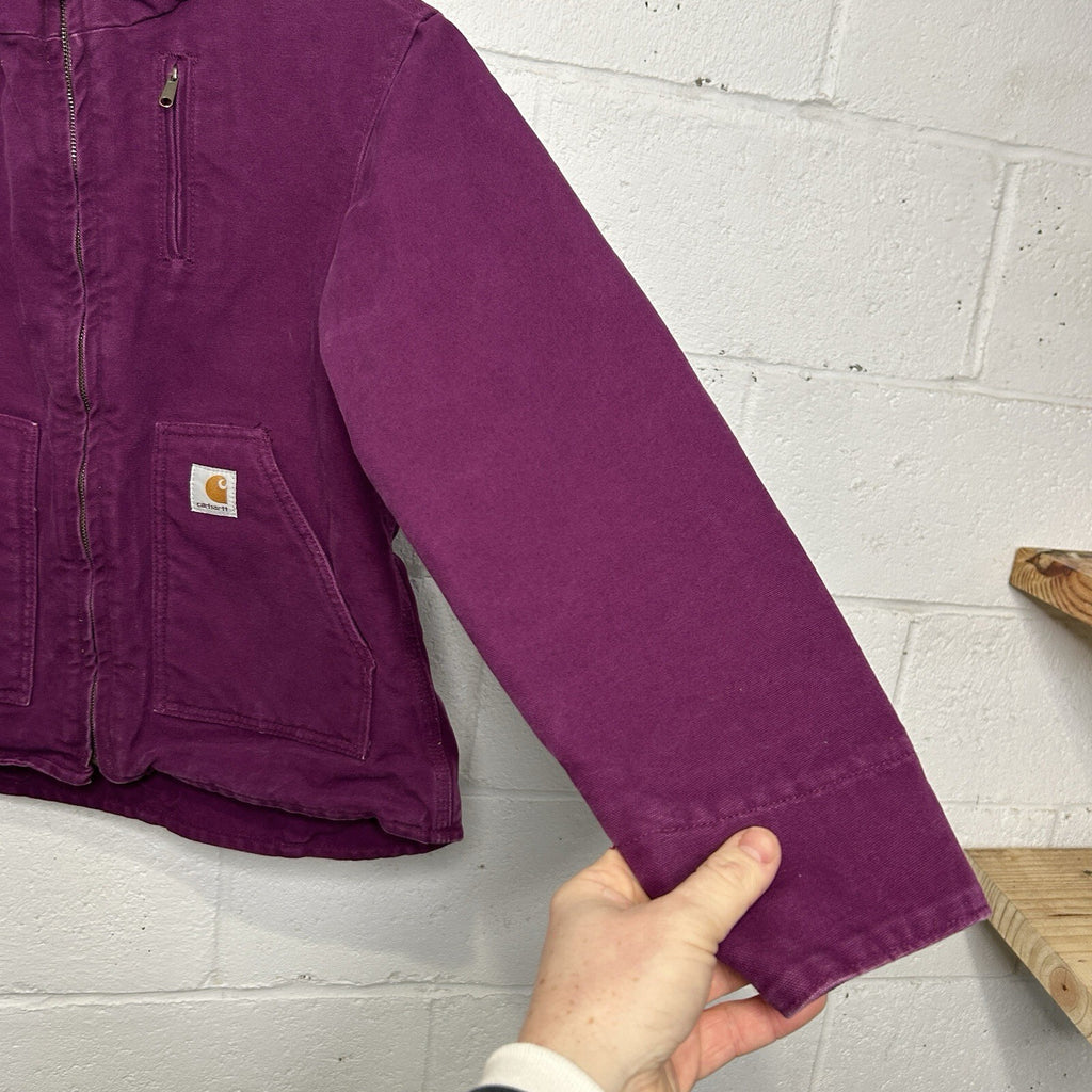Y2K Carhartt Sherpa-Lined Sierra Jacket “Bright Purple” WJ022 BGP Women’s XS