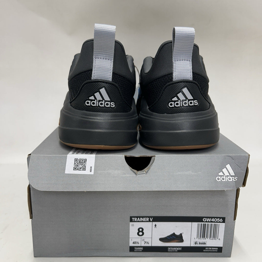 Adidas Trainer V “Black Pulse Blue Gum” Athletic Sneakers GW4056 Men’s 8 New
