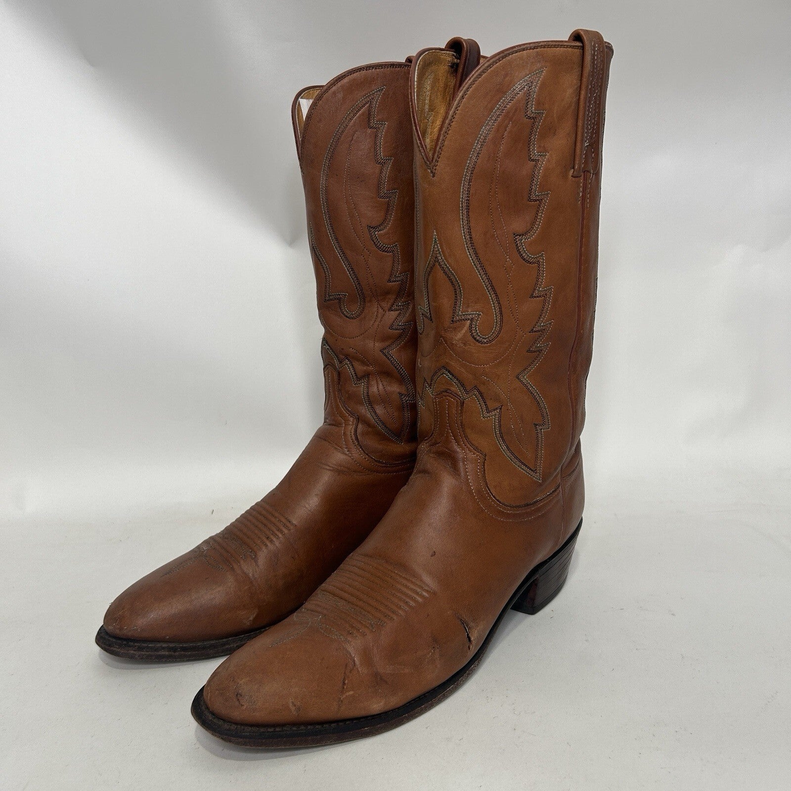 Vintage Lucchese 1883 Cowboy Boots Style 1505 Men’s 10.5D Needs Repaired