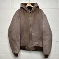 Vintage Dyed Carhartt Quilted Hooded Active Jacket “Brown” J140 BRN Men’s Large