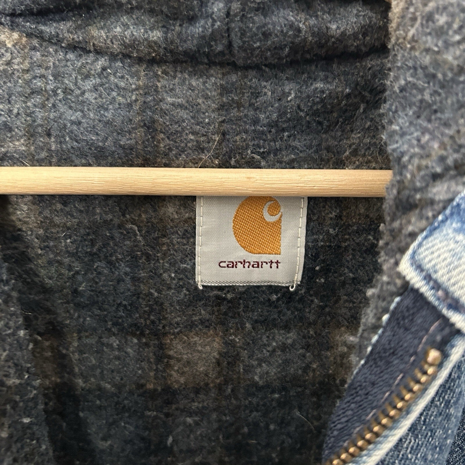 Vintage Carhartt Blanket-Lined Hooded Jacket “Denim” JB698 ASAP Rocky Men’s XL