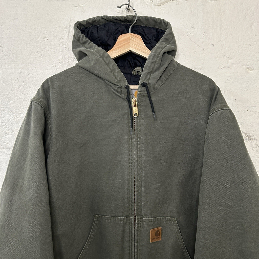 Vintage Carhartt Quilted Hooded Active Jacket “Moss Green” J280 MOS Men’s Medium