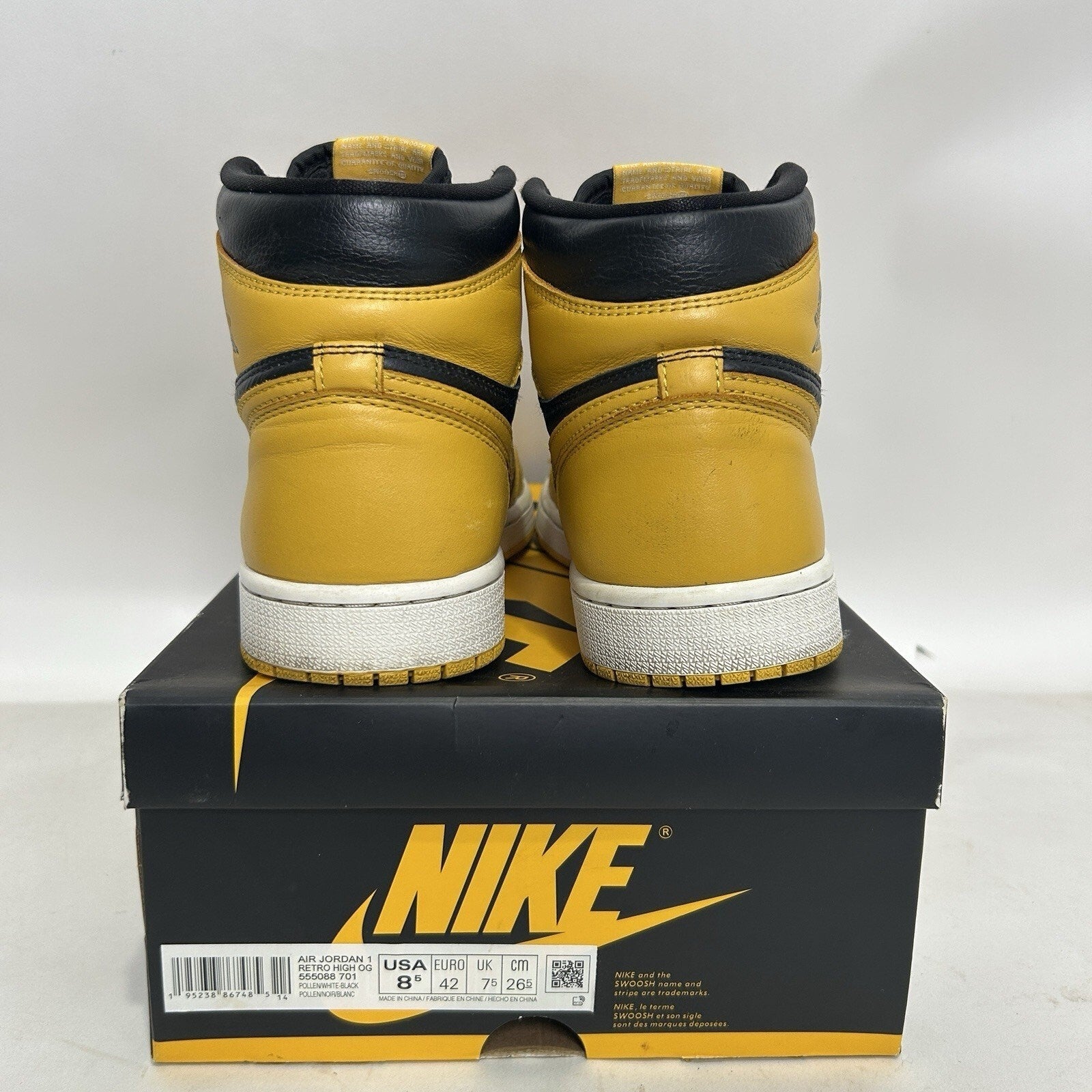 Nike Air Jordan 1 Retro High OG “Pollen” 555088-701 Men’s 8.5 Worn