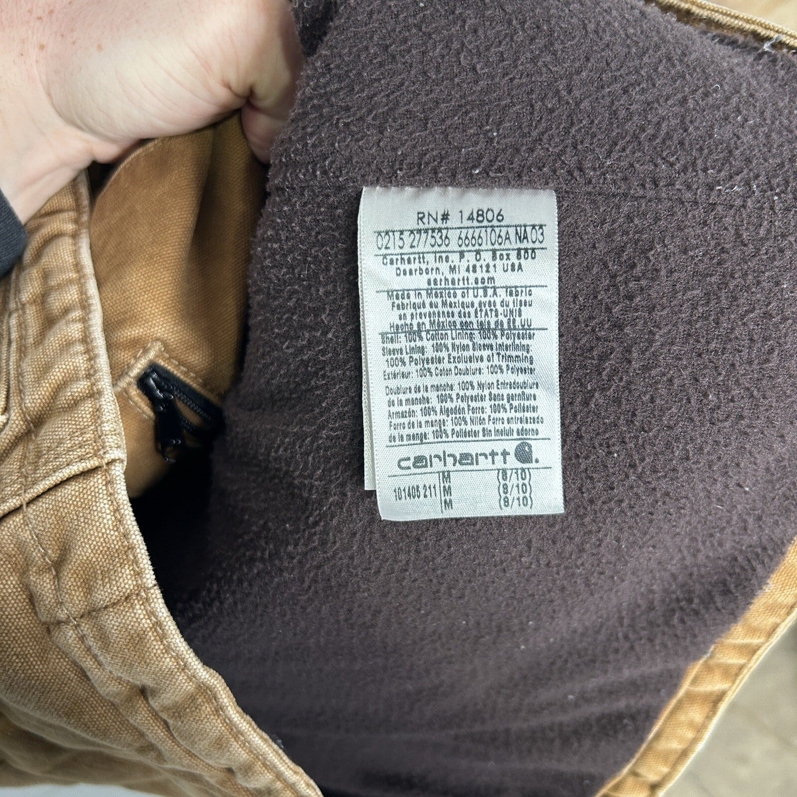 Carhartt Sandstone Sherpa-Lined Newhope “Brown” 101405-211 Women’s Medium