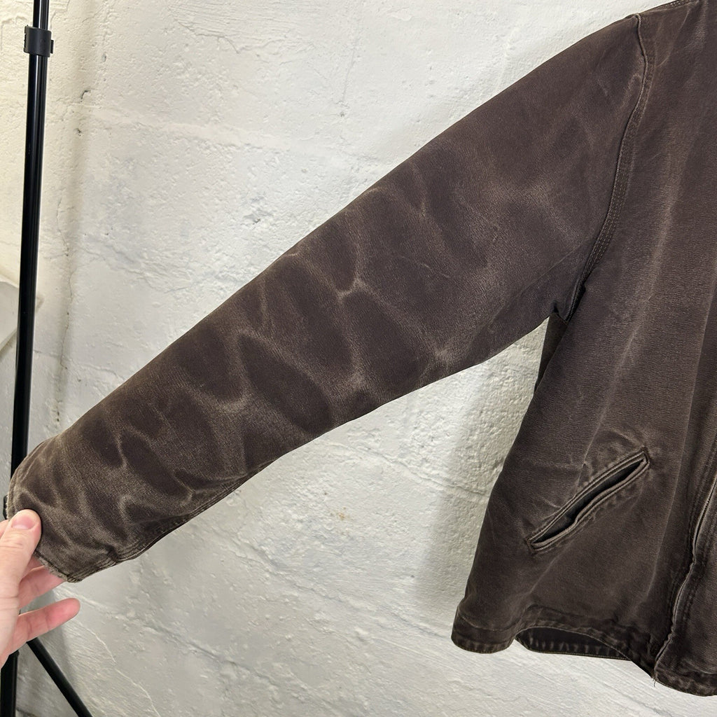Faded Carhartt Sherpa-Lined Hooded Detroit Jacket “Dark Brown” J141 DKB Men’s L