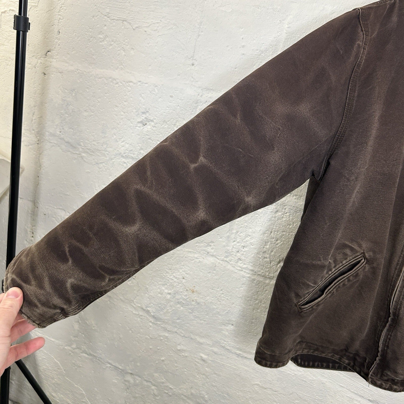 Faded Carhartt Sherpa-Lined Hooded Detroit Jacket “Dark Brown” J141 DKB Men’s L