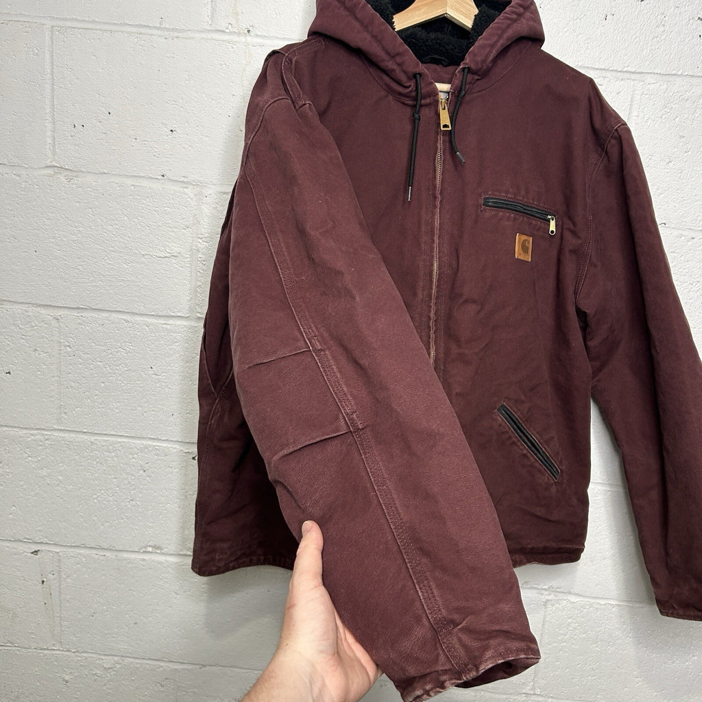 Carhartt Sherpa-Lined Hooded Detroit Jacket “Port Heather” J141 PRT Men’s XL