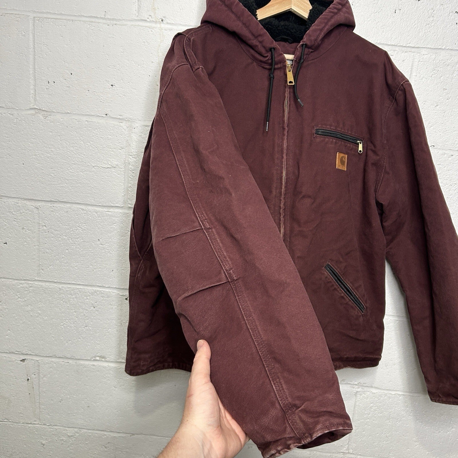 Carhartt Sherpa-Lined Hooded Detroit Jacket “Port Heather” J141 PRT Men’s XL