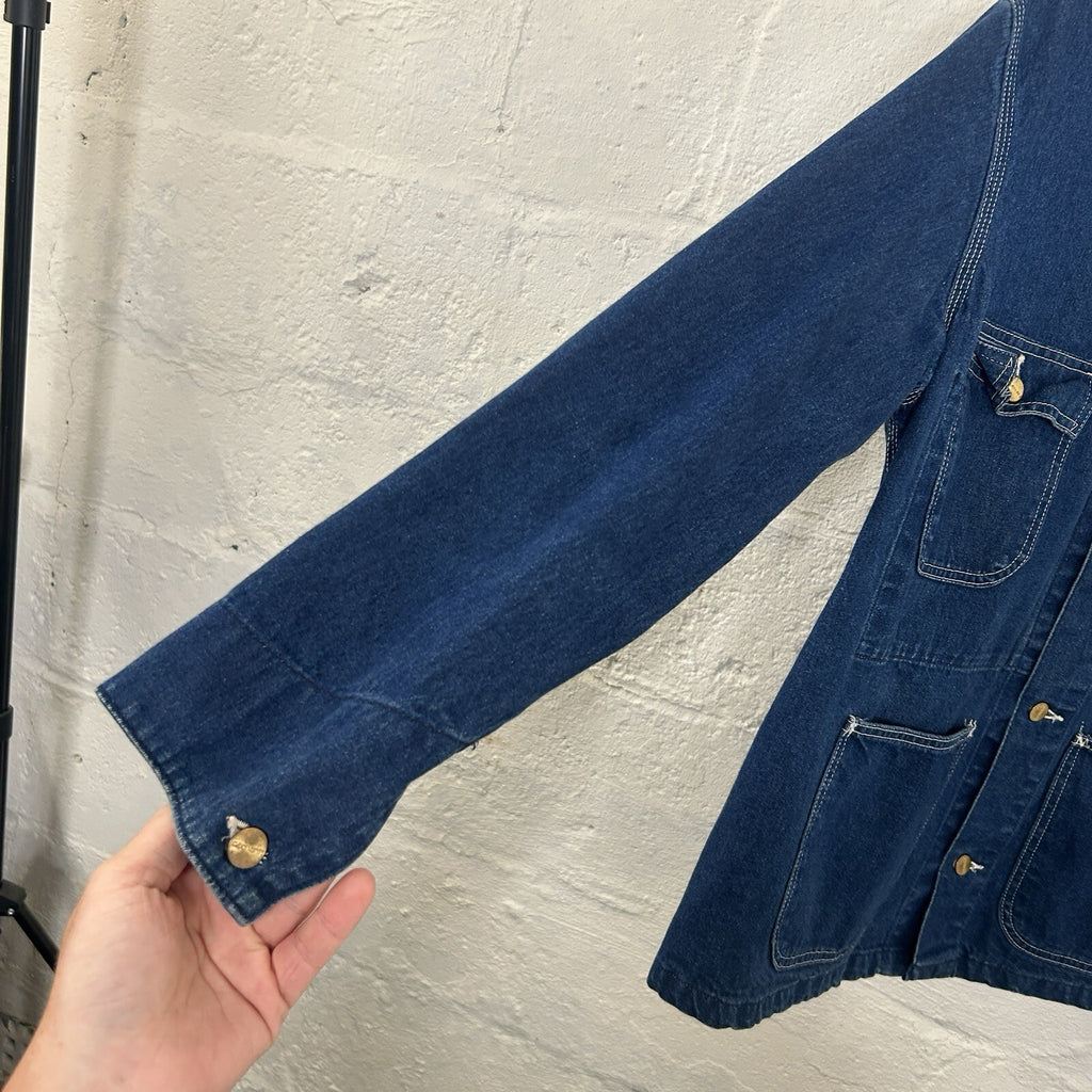 Vintage Carhartt Unlined Denim Chore Coat “Darkstone” 8C Union Men’s 40/Small