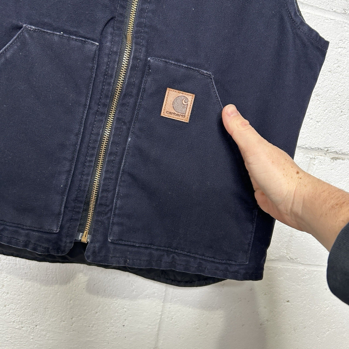Vintage Carhartt Quilted Canvas Artic Vest “Midnight Blue” V02 MDT Men’s Small