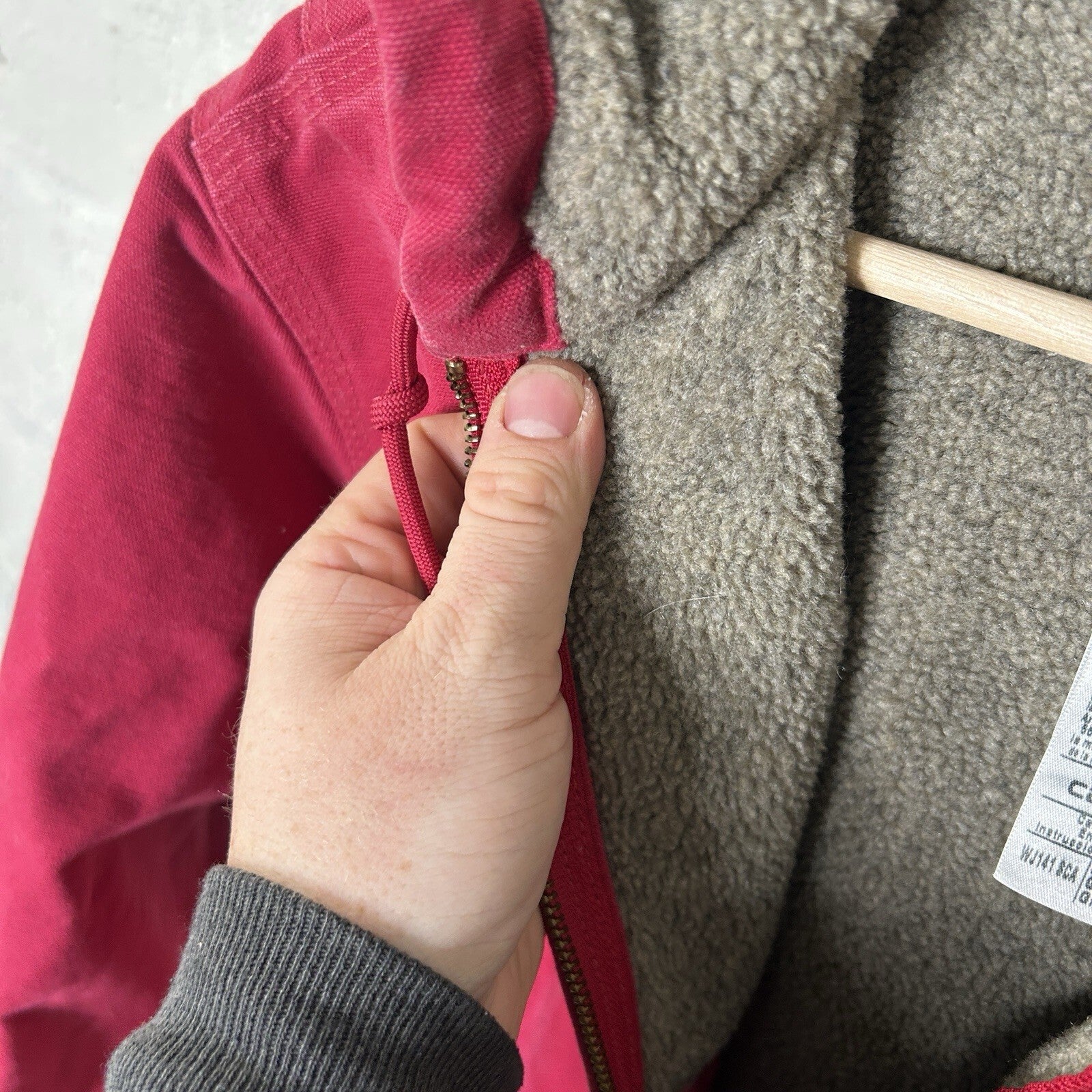Carhartt Sherpa-Lined Hooded Detroit Jacket “Scarlet Red”WJ141 SCA Women’s Large