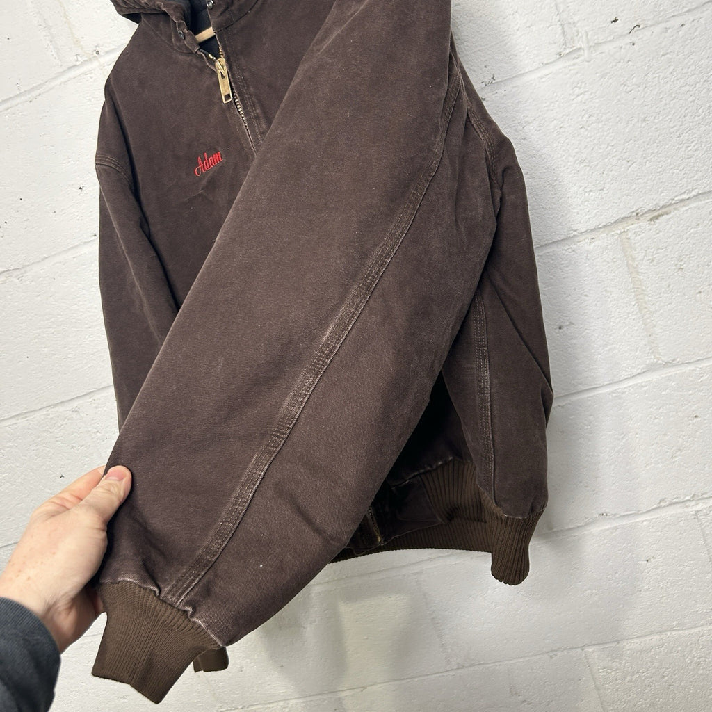 Vintage Carhartt Hooded Active Jacket “Dark Brown” J130 DKB Men’s Large Worn