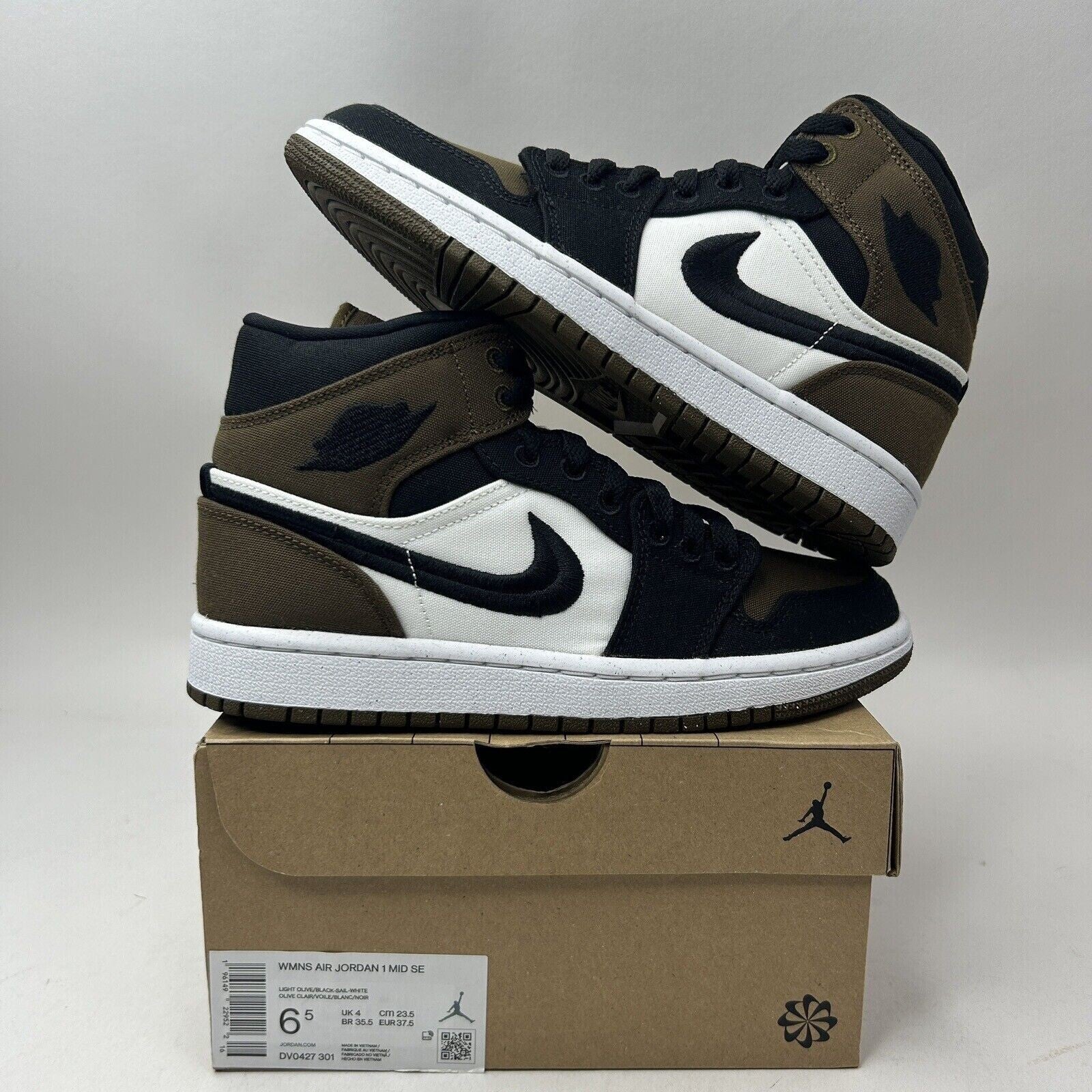 Nike Shoes Air Jordan 1 Mid SE WMNS Retro "Olive Toe" 2023