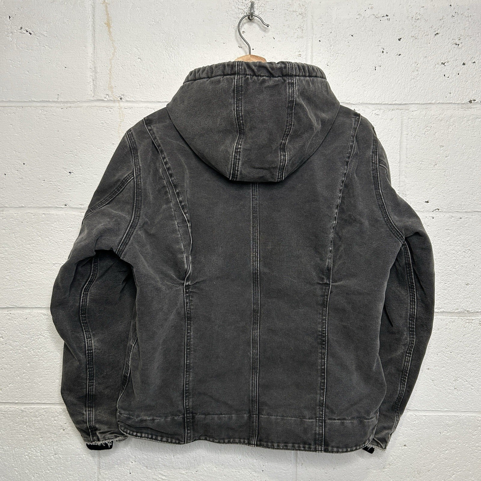 Y2K Carhartt Sherpa-Lined Hooded Detroit Jacket “Black” WJ141 BLK Women’s Medium