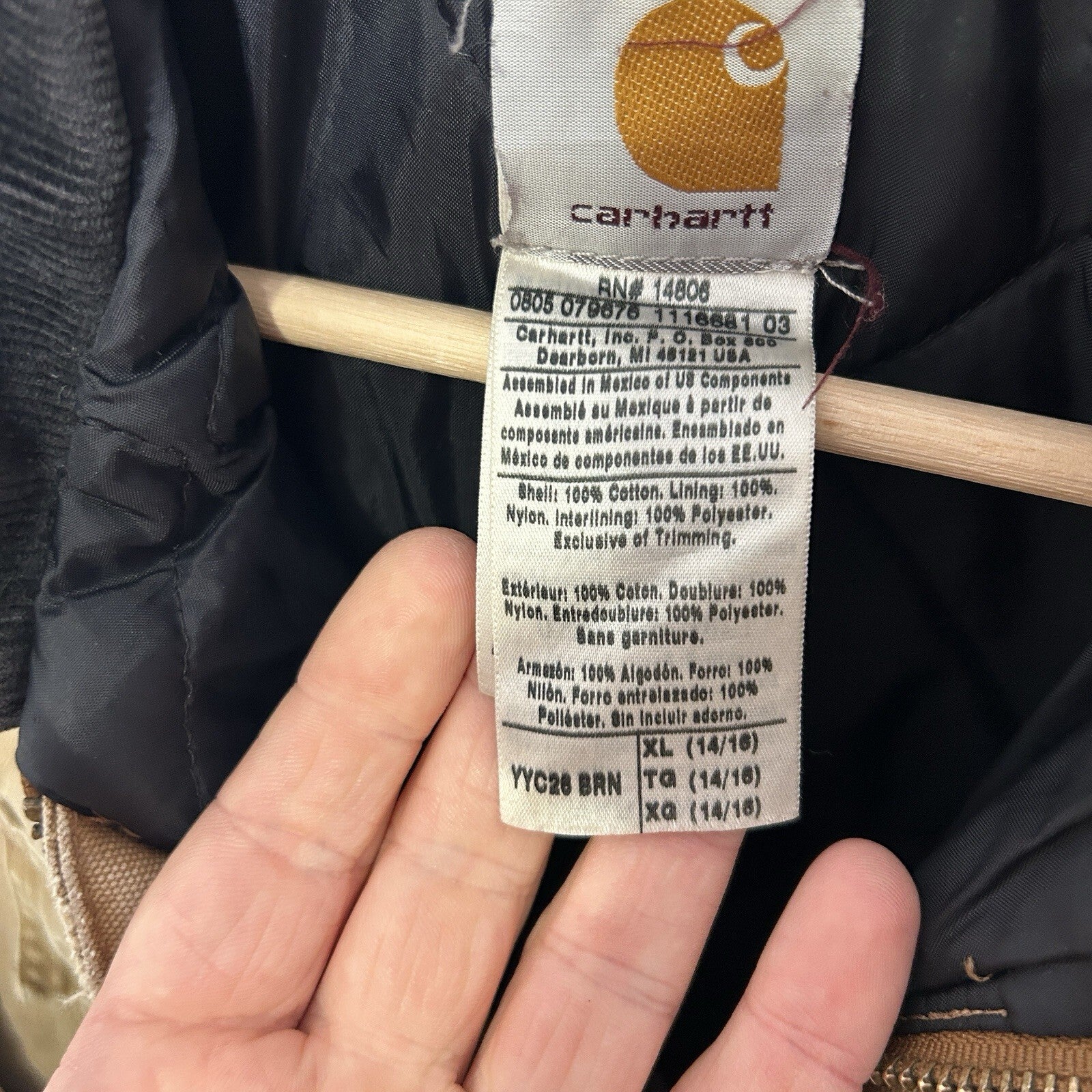 Vintage Carhartt Quilted Artic Jacket “Brown” YYC26 BRN Youth XL/Men’s Small
