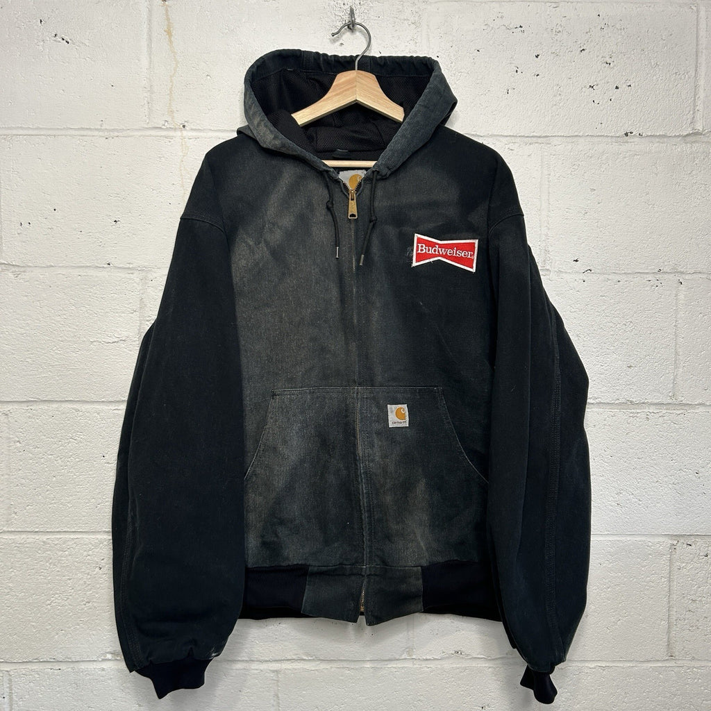 Carhartt Thermal Hooded Active Jacket “Black” Budweiser J131 BLK Men’s XL