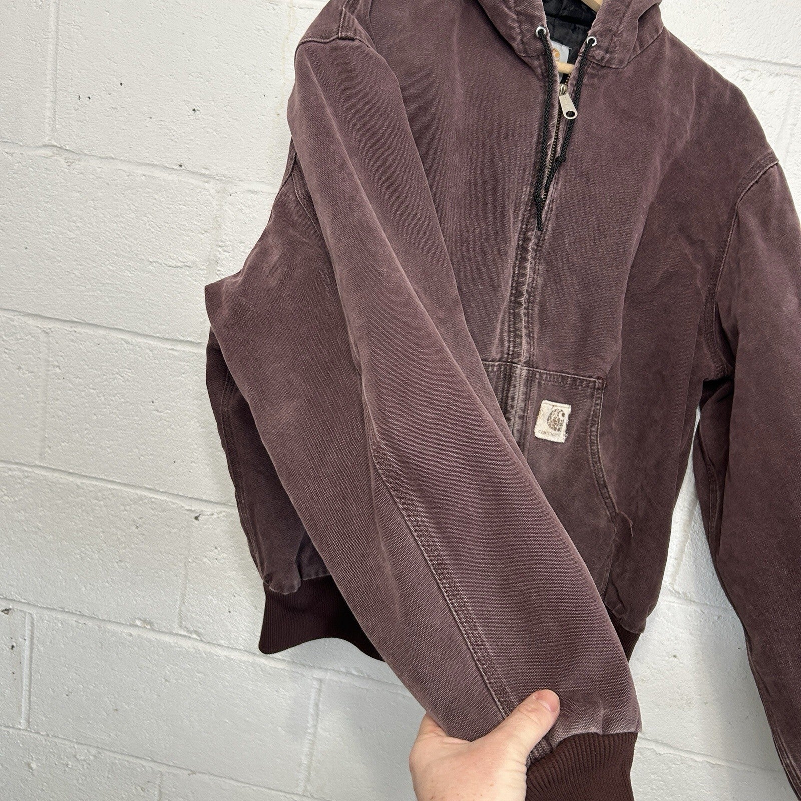 Vintage Carhartt Quilted Hooded Active Jacket “Burgundy/Wine” J06 BRG Men’s XL
