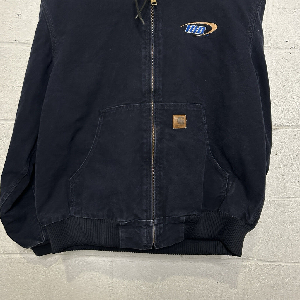 Vintage Carhartt Hooded Active Jacket “Midnight Blue” J130 MDT Men’s Large