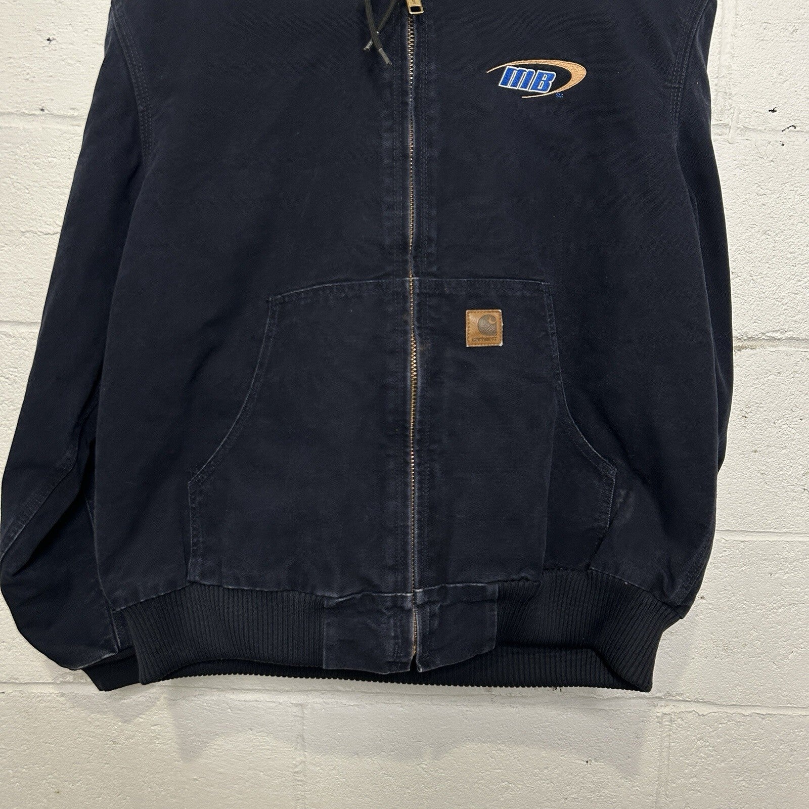 Vintage Carhartt Hooded Active Jacket “Midnight Blue” J130 MDT Men’s Large