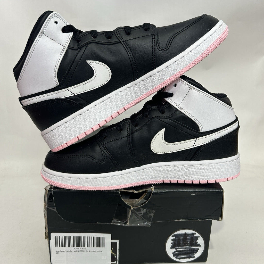Nike Air Jordan 1 Mid Retro GS “Arctic Punch” White/Pink 555112-061 5.5Y New