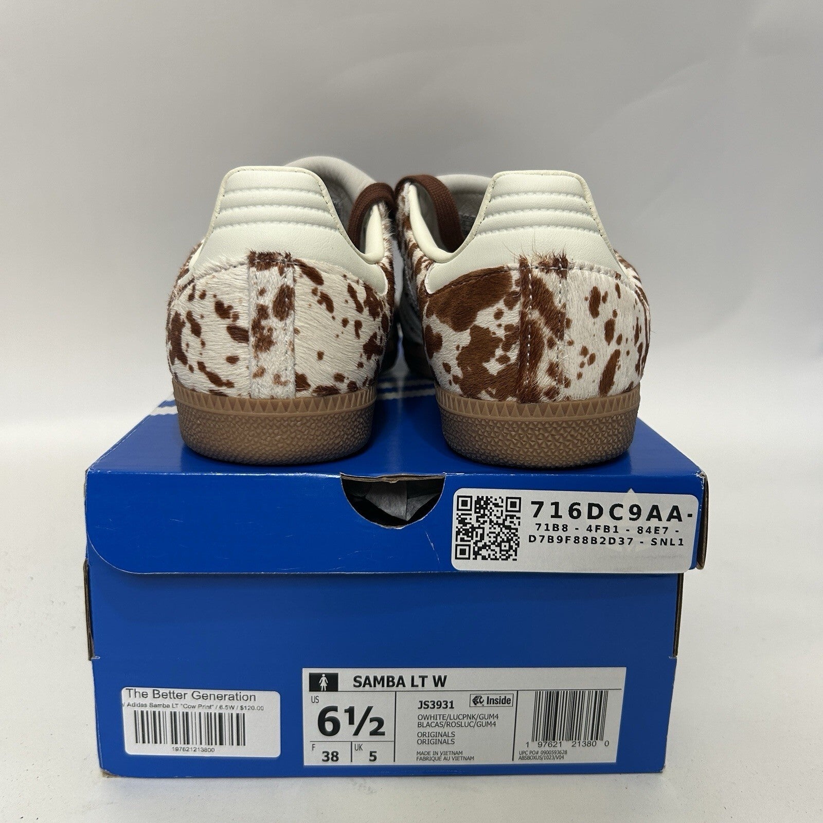 adidas Womens Samba LT Cow Print Pack “Brown” JS3931 Women’s 6.5 New