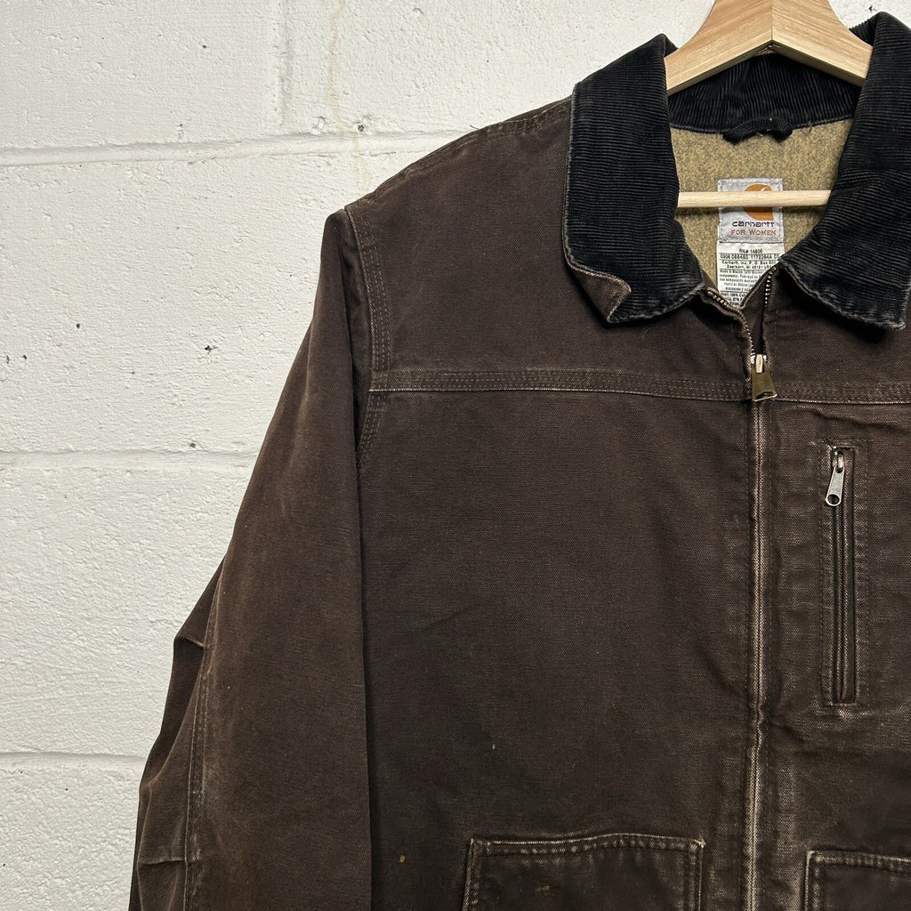 Vintage Carhartt Sherpa-Lined Ridge Coat “Dark Brown” WC061 DKB Women’s X-Large