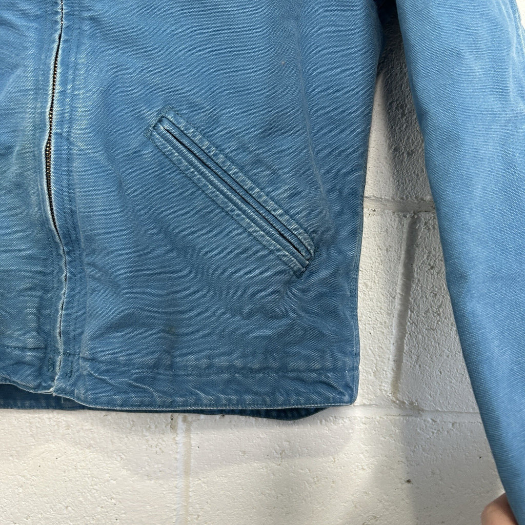 Y2K Carhartt Sherpa-Lined Hooded Detroit Jacket “Blue Topaz” WJ141 431 Women’s S
