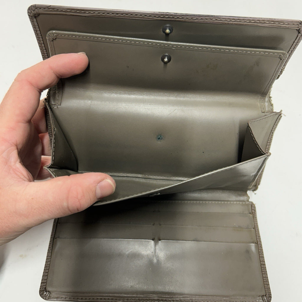Louis Vuitton Women's EPI Leather Envelope Long Wallet “Light Grey” Beat