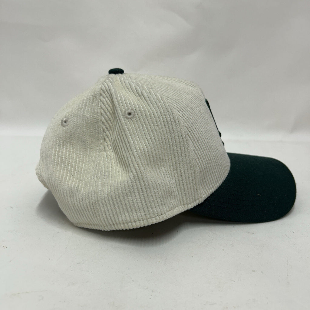 LA Dodgers MLB New Era 9Forty A-Frame Corduroy Snapback Hat “Cream Green”