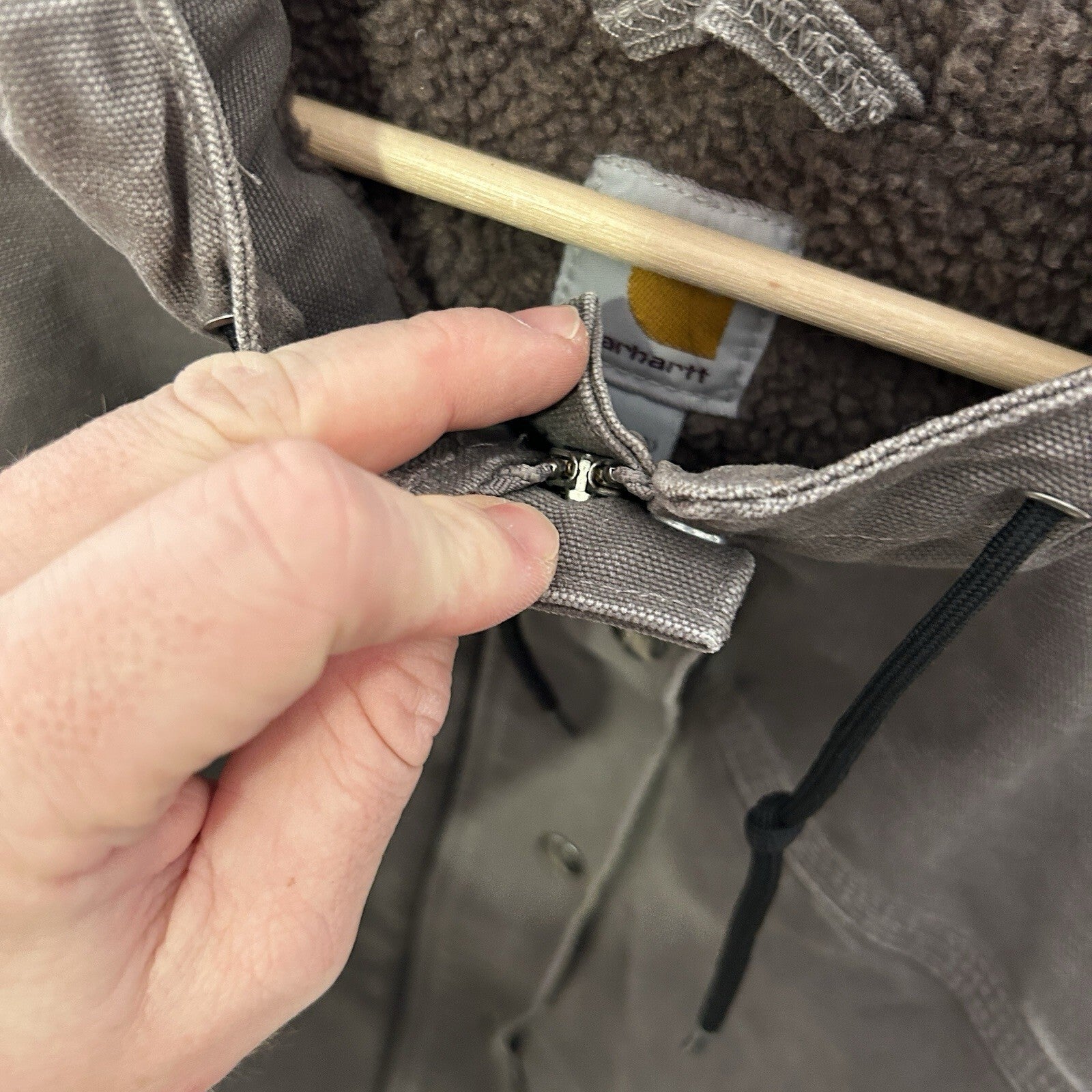 Y2K Carhartt Sherpa-Lined Sandstone Berkley Jacket “Taupe Grey” 100657-032