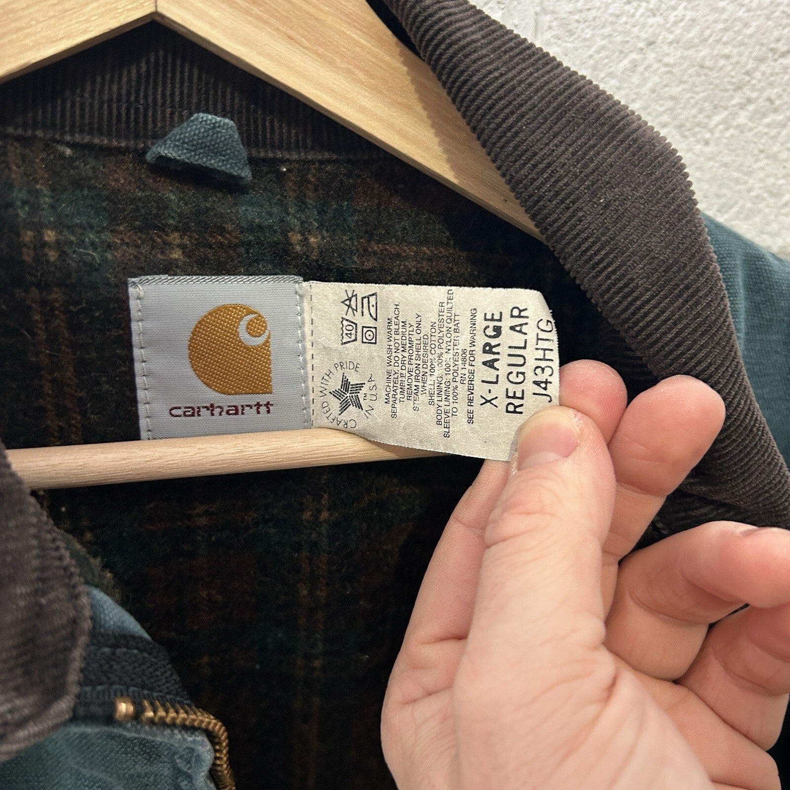 Vintage Carhartt Wool-Lined Detroit Jacket “Hunter Green” J43HTG Men’s X-Large
