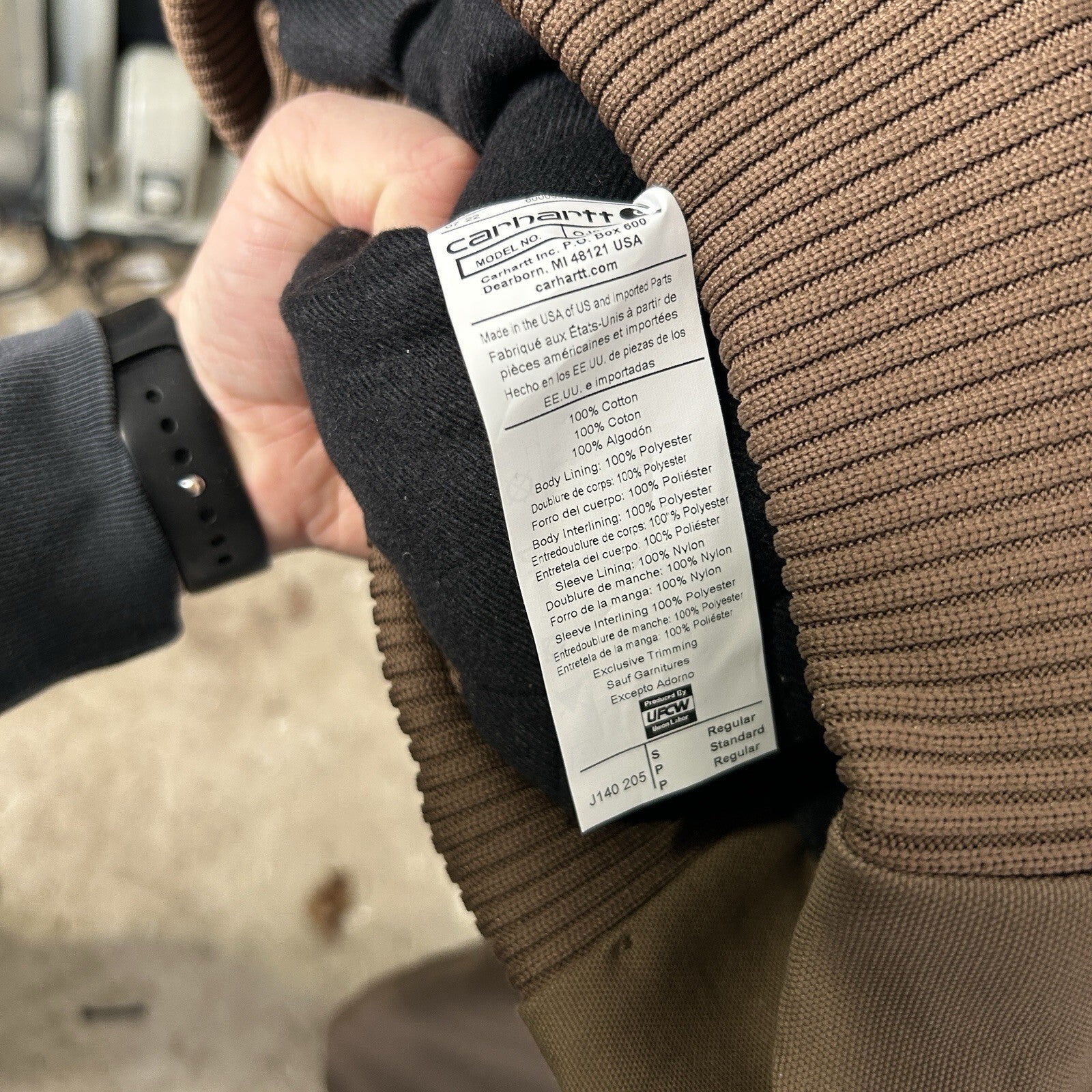 Carhartt Flannel-Lined Hooded Active Jacket “Coffee Break” J140 205 Men’s Small