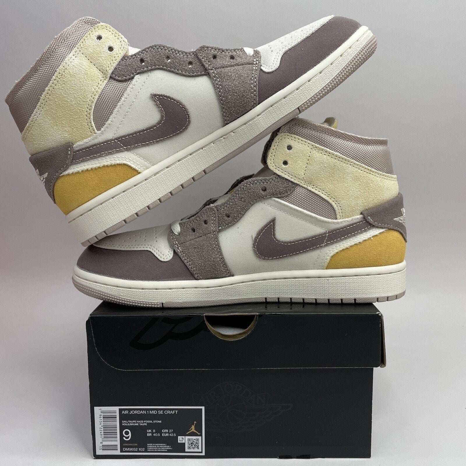 Nike Air Jordan 1 Mid SE Craft Inside Out “Taupe Haze” DM9652-102 Men’s Size 9