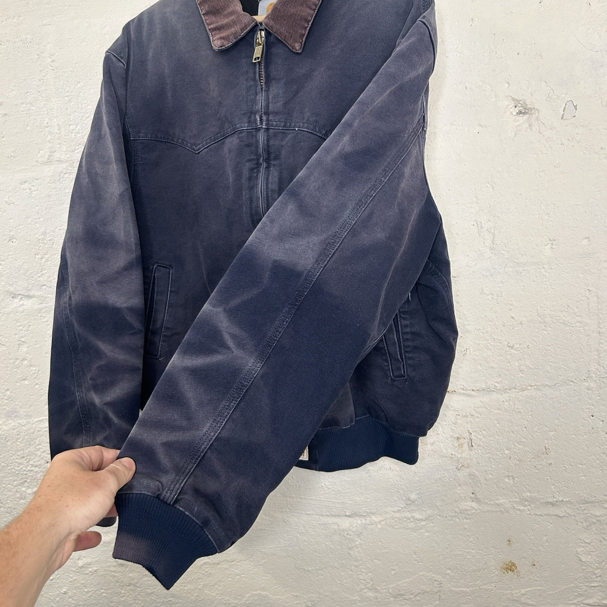 Vintage Faded Carhartt Quilted Santa Fe Jacket “Midnight Blue”