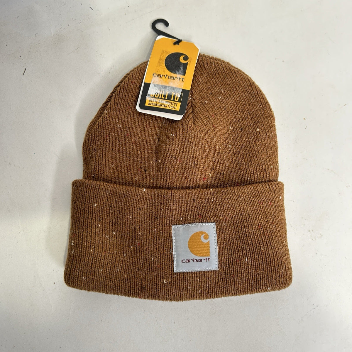 Carhartt Anglistic Speckled Fold Over Beanie “Brown” One Size New