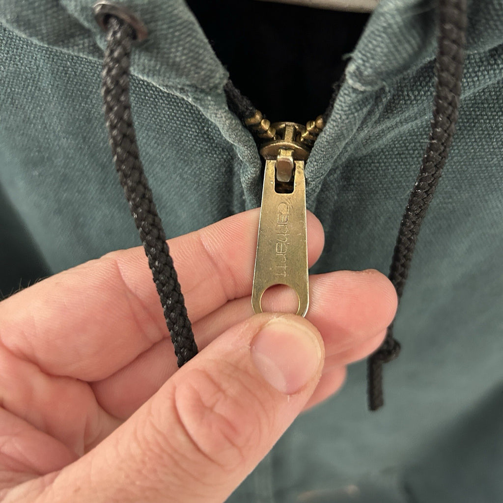 Vintage Carhartt Quilted Hooded Active Jacket “Hunter Green” J06 HTG Men’s XL