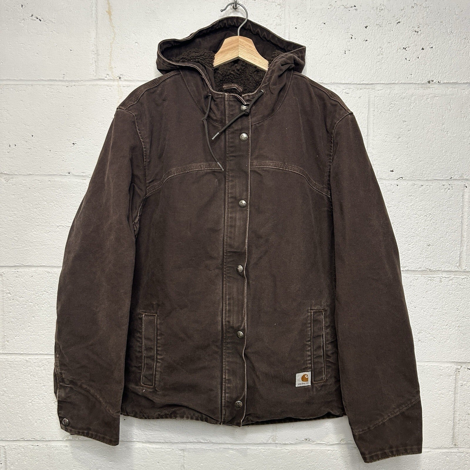 Y2K Carhartt Sandstone Sherpa Berkley Jacket “Dark Brown” 100657-201 Women’s XL