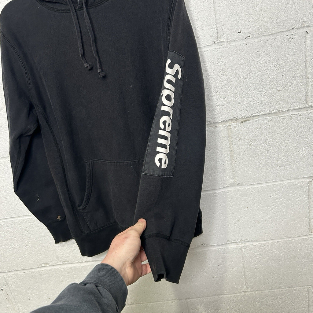 Supreme Street Hype Patch Sleeve Pullover Hoodie Jacket “Black” Medium