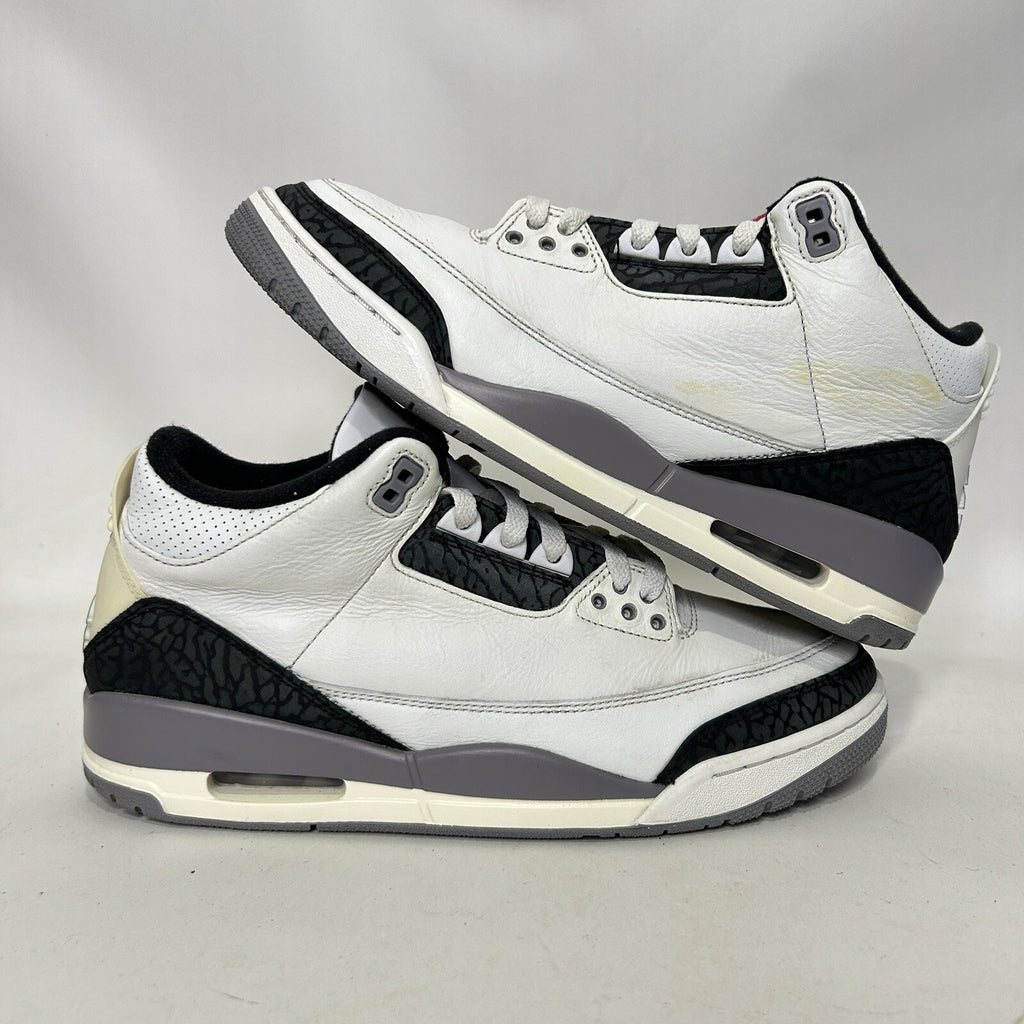Nike Air Jordan 3 Retro “Cement Grey White Fire Red” CT8532-106 Men’s 10.5 Worn