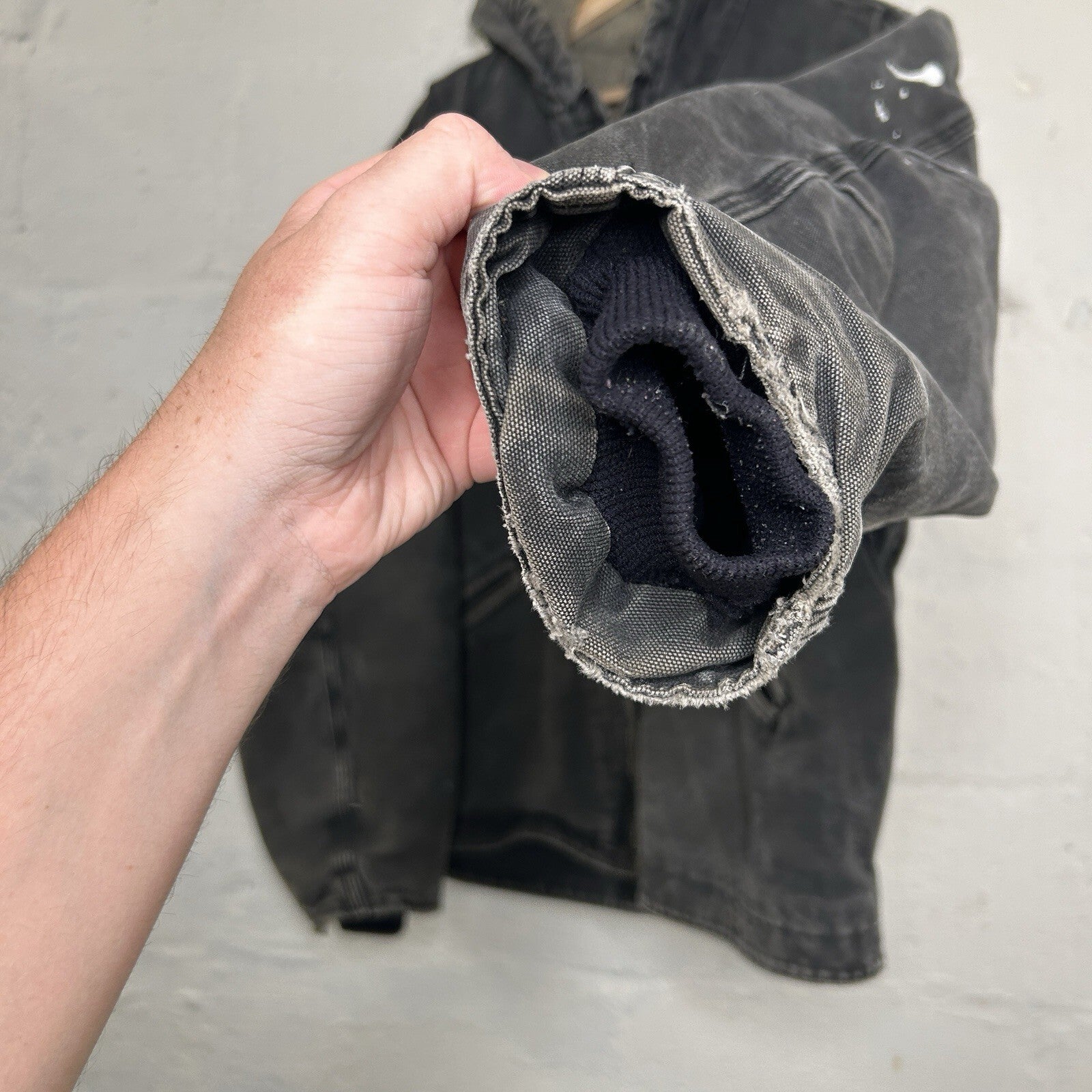 Vintage Carhartt Sherpa-Lined Hooded Detroit Jacket “Black” J141 BLK Men’s XL