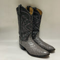 Tony Lama Vintage El Rey Gray Full Quill Ostrich Western Cowboy Boots Mens 8.5 D
