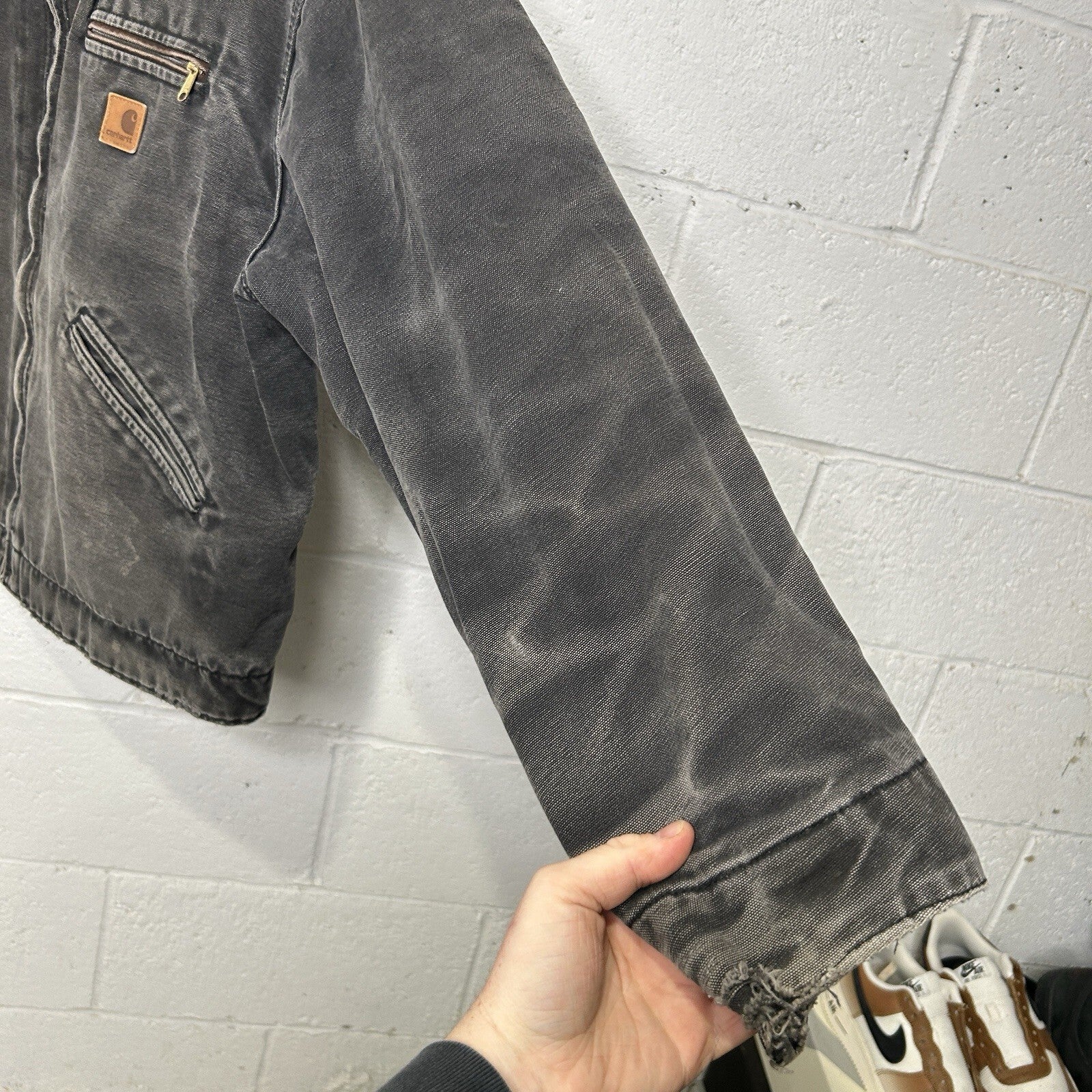 Vintage Distressed Blanketed Carhartt Detroit Jacket “Black” J97 BLK Men’s XL