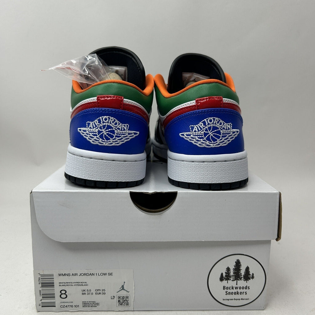 Nike Air Jordan 1 Low SE “Black Toe Multi-Color” CZ4776-101 Women’s 8 New