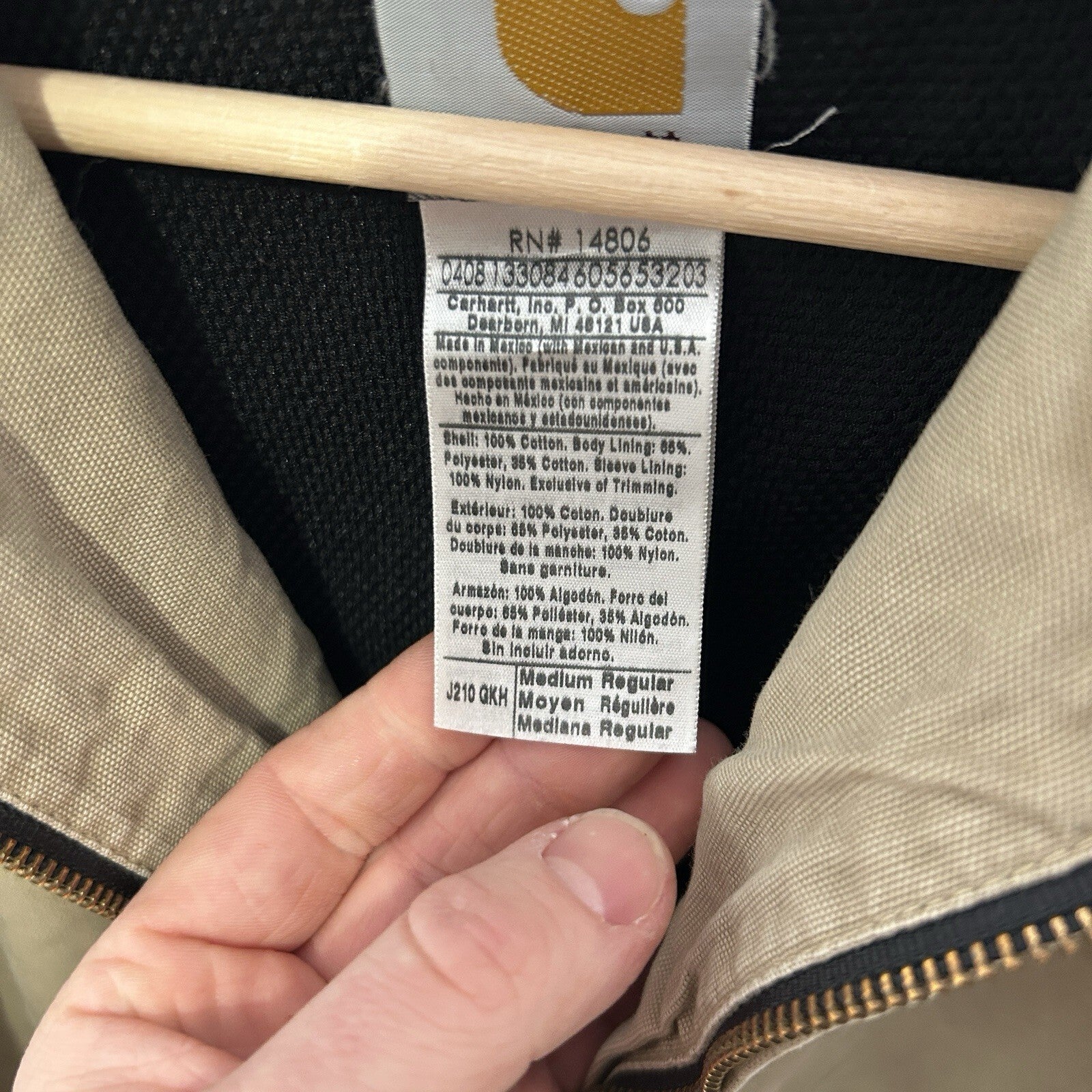 Y2K Carhartt Hamilton Thermal-Lined Jacket “Golden Khaki” J210 GKH Men’s Medium