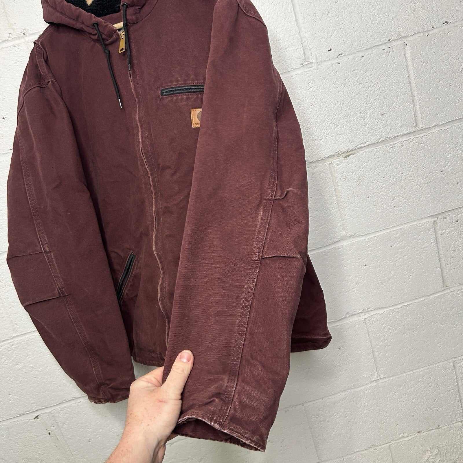 Carhartt Sherpa-Lined Hooded Detroit Jacket “Port Heather” J141 PRT Men’s XL