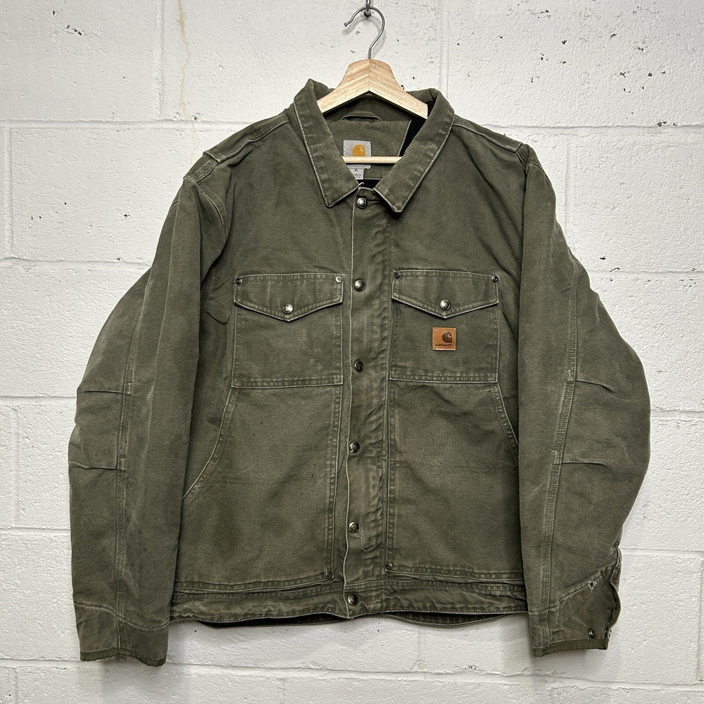 Carhartt Canvas Fleece-Lined Berwick Jacket “Moss Green” 101230-301 Men’s XL
