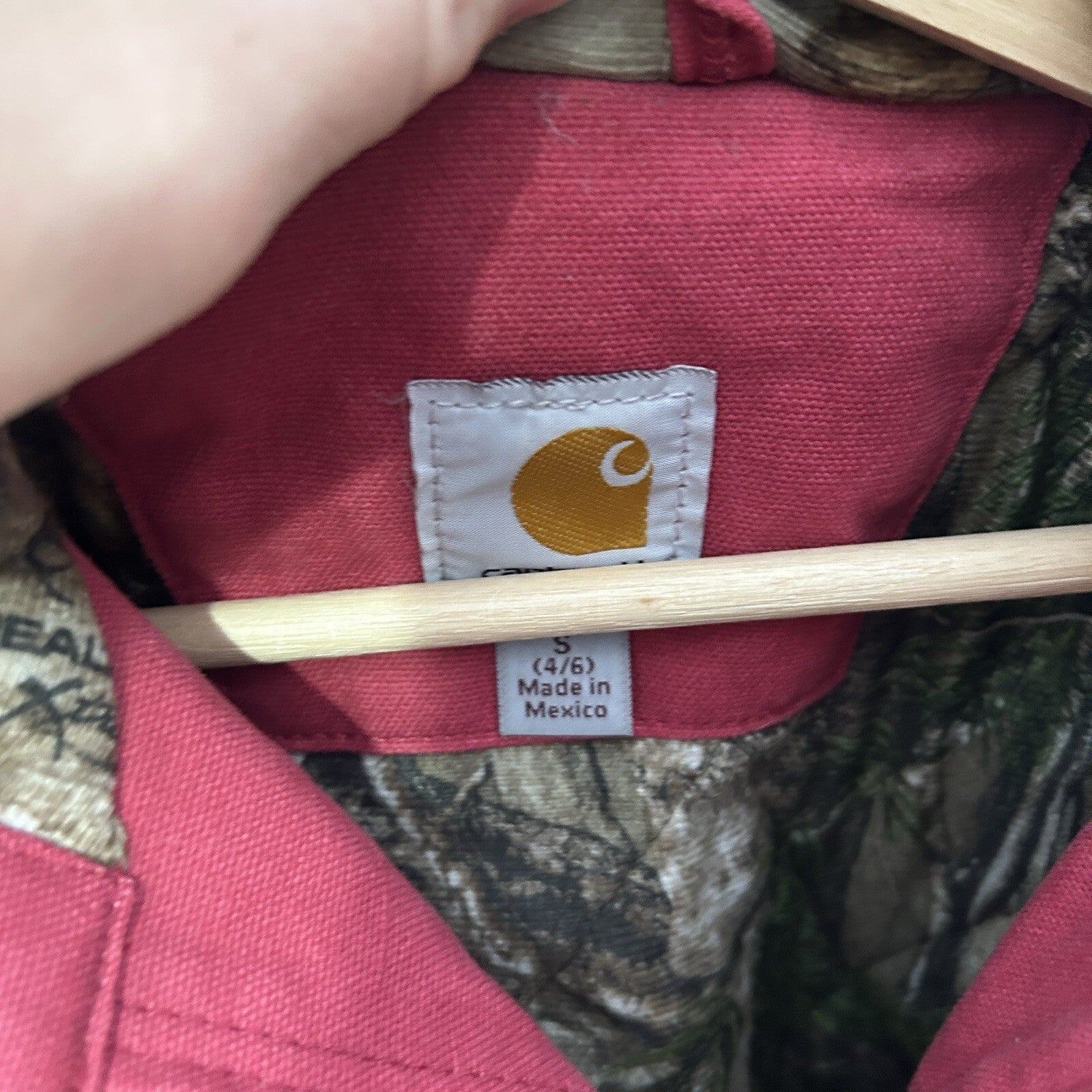 Carhartt Quilted Camo-Lined Hooded Active Jacket “Crabapple” 101732-624 Small
