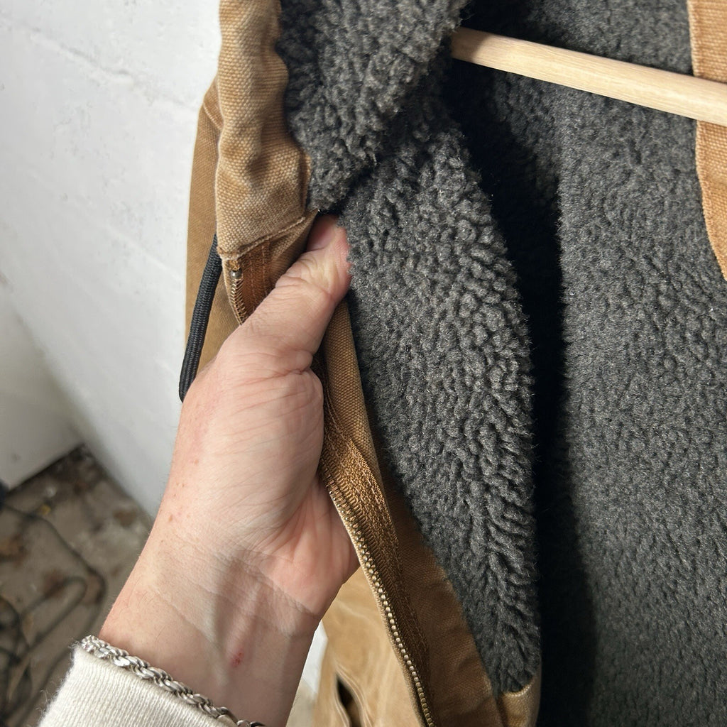 Carhartt Sherpa-Lined Hooded Detroit Jacket “Brown” J141 211 Men’s X-Large