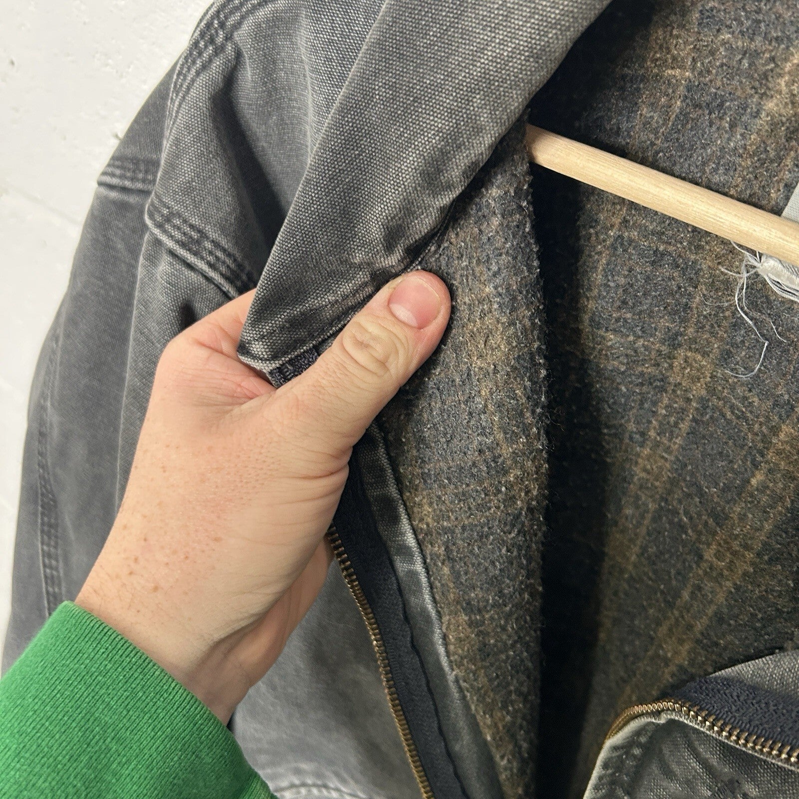 Vintage Carhartt Blanket-Lined Detroit Jacket “Petrol Grey” J97 PTL Men’s 2XL